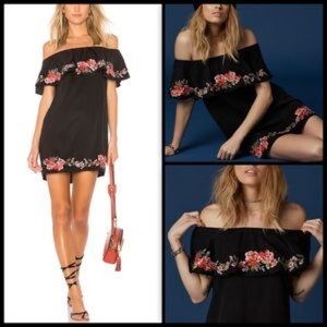 Beach Riot Alana Off Shoulder Dress Embroidered